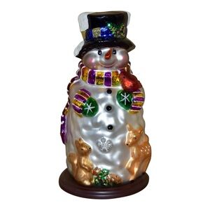 Thomas Pacconi Hand Blown and Hand Painted Christmas Snowman 14”